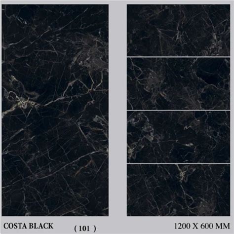 Polished Glazed Costa Black Vitrified Floor Tile Size 1200 X 600 Mm