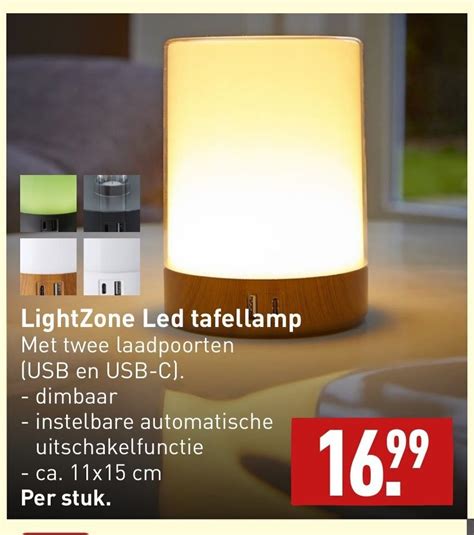 LightZone Led Tafellamp 11x15 Cm Aanbieding Bij ALDI