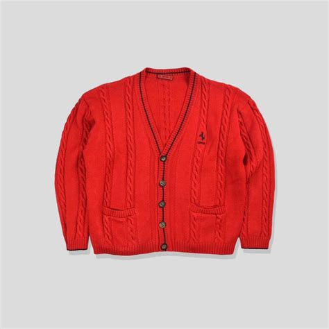 Ferrari Knit Jumper Cardigan Vintage S Ferrari Depop