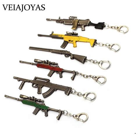 Cm Pubg Weapon Rifle Akm Alloy Model Keychains Ak Toys Gun