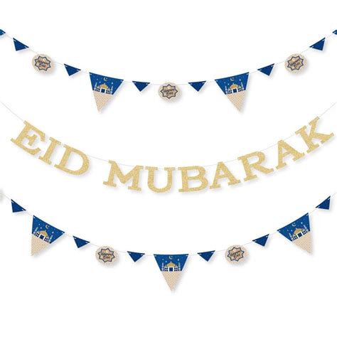 Ramadan Eid Mubarak Letter Banner Decoration 36 Banner Cutouts And