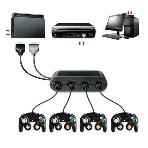 ??4 Port GameCube Controller Adapter_Nintendo Switch,Wii U & PC USB ...