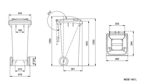 Sizes, dimensions and measures of the wheelie bins 140 litre images ...