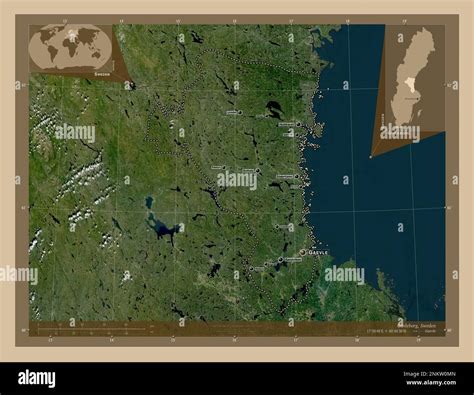 Gavleborg County Of Sweden Low Resolution Satellite Map Locations