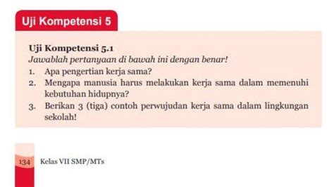 Kunci Jawaban PKN Kelas 7 Halaman 134 135 Apa Pengertian Kerja Sama