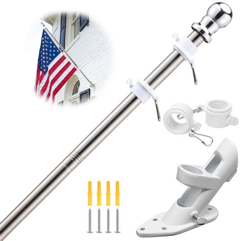 DIIG 6FT Flag Pole Kit For American Flag, Stainless Steel Rustproof ...