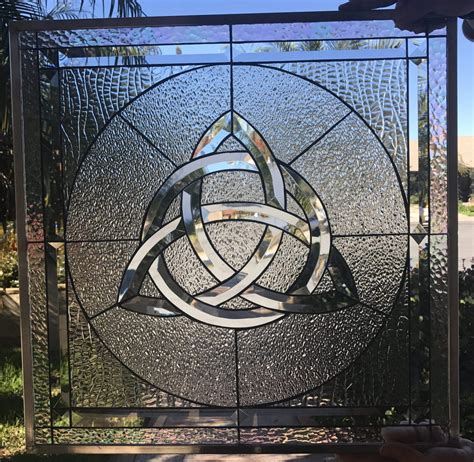 The Beveled Limerick All Clear Irish Celtic Knot Leaded Stained Glass