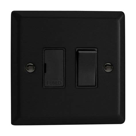 Varilight Xy6b Mb Urban Matt Black 1 Gang 13a Switched Fused Spur