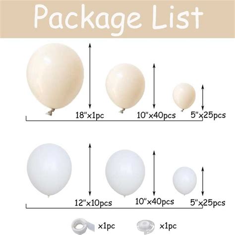 White Sand Balloon Garland Arch Kit 143PCS Neutral Sand White Latex