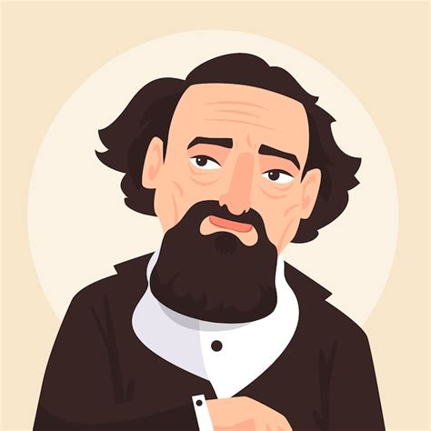 Ilustra O Desenhada M O De Charles Dickens Vetor Gr Tis