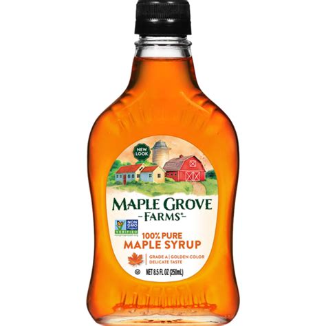 Pure Maple Syrup Grade A Golden Color Delicate Taste Maple Grove Farms