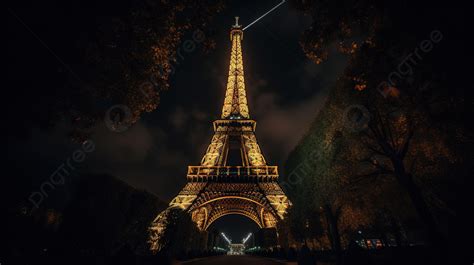 The Eiffel Tower Lit Up At Night Background Picture Of Eiffel Tower At