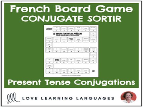Conjugate Sortir Present Tense French Conjugation Board Game