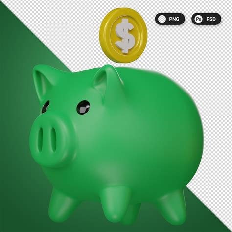 Premium Psd Piggy Bank Finance D Icon Set