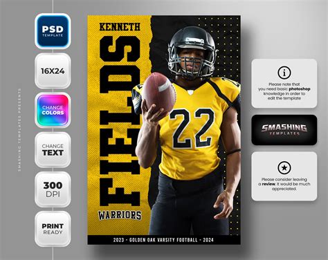 Photoshop Banner Template For All Sports Fully Editable Etsy