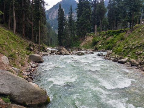 River In Bluewater Kalam Valley Beautiful Scenery For Wallpaper Stock