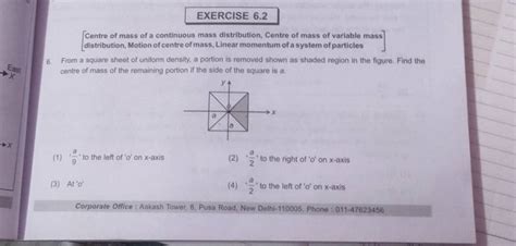 Exercise 62 Centre Of Mass Of A Continuous Mass Distribution Centre O