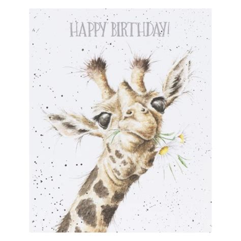 Wrendale Designs ‘birthday Flowers Giraffe Birthday Card Great