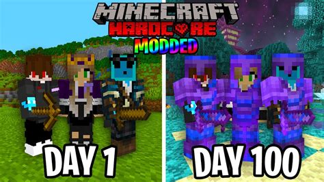 We Survived Days In Modded Hardcore Minecraft Youtube