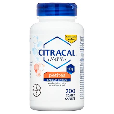 Citracal Petites Calcium Citrate With Vitamin D3 Caplets 200 Count