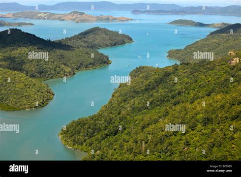 Aerial view of Whitsunday Island, rear the Whitsundays, Whitsunday ...