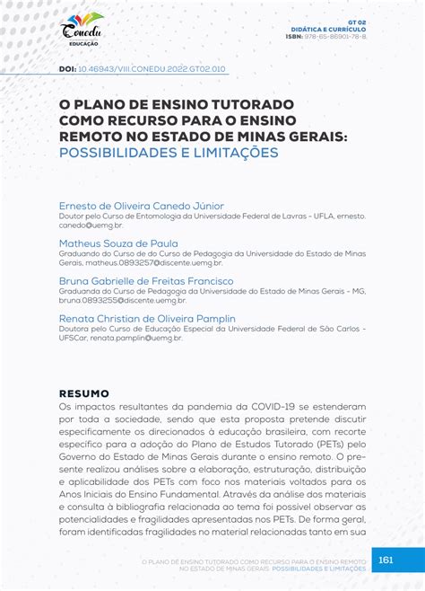 PDF O PLANO DE ENSINO TUTORADO COMO RECURSO PARA O ENSINO REMOTO NO