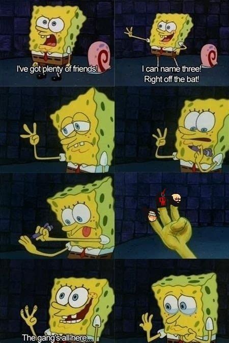 The gangs all here | Spongebob funny, Spongebob quotes, Spongebob