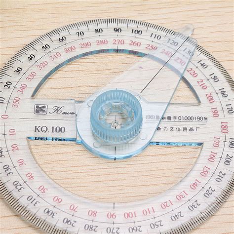 10cm Plastic 360 Degree Protractor Ruler Angle Finder Swing Arm School ...