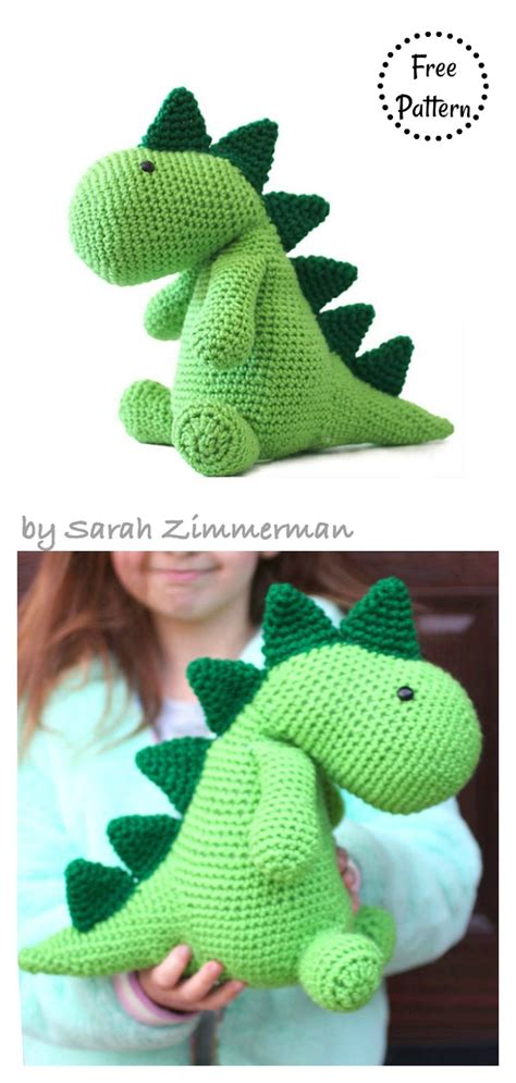 Squish A Saurus Crochet Dino Free Pattern Cool Creativities