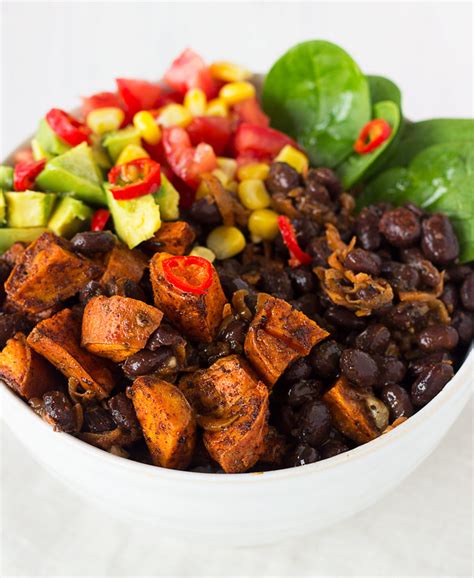 Black Beans Sweet Potato Mexican Bowl Sprinkle Of Green