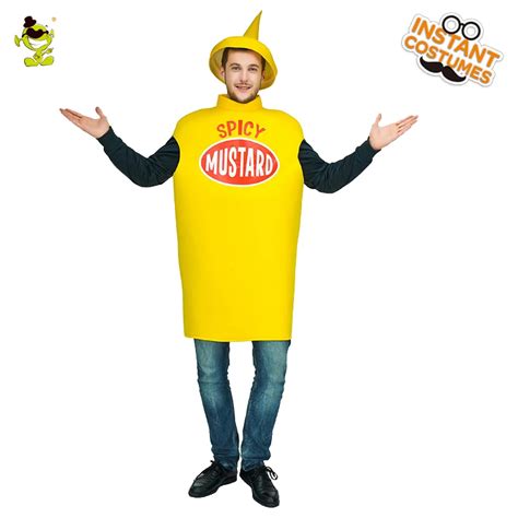 QLQ Halloween Unisex Christmas Spicy Mustard Costume Cosplay Mustard Man Masquerade Party For ...