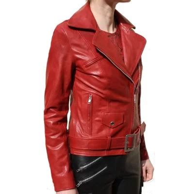 Blouson Femme Cuir Agneau Rouge Mod Le Amanda Personnalisable