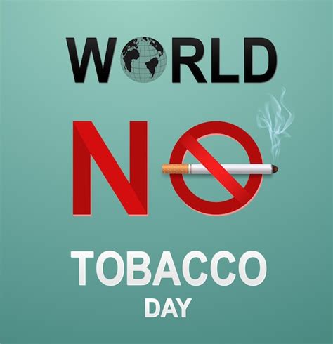 Tarjeta de campaña contra el tabaquismo en el día mundial sin tabaco