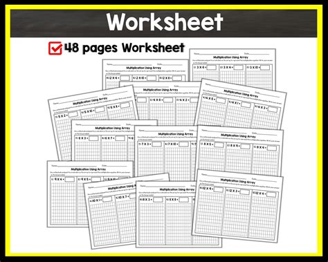 Multiplication Using Array Worksheet - Etsy