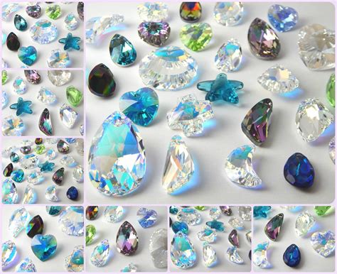 Swarovski Elements crystal pendants in lots of different colours and ...