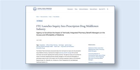 Ftc To Investigate Pbms Impact On Drug Access And Affordability 340b