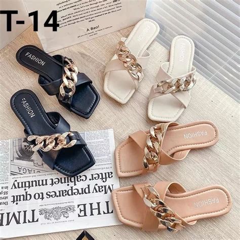 Jual Sandal Teplek Wanita Tali Silang Rante T B Shopee Indonesia