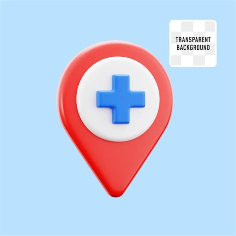 Premium Psd Clinic Hospital Medical Center Point Location Symbol With