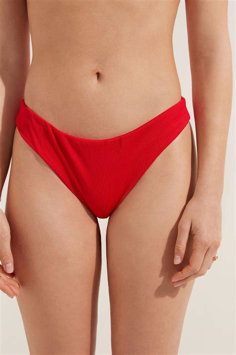 Tezenis Bikini Brasiliano A Costine Rosso Donna Bikini Slip Tonya Will