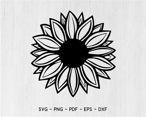 Girasol Svg Flor Svg Descarga Digital Clipart Girasol Etsy México