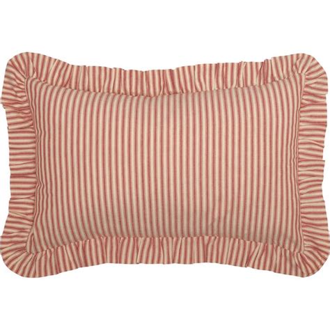 Sawyer Mill Red Ticking Stripe Fabric Pillow 14x22 Red Throw Pillows Ticking Stripe Stripe