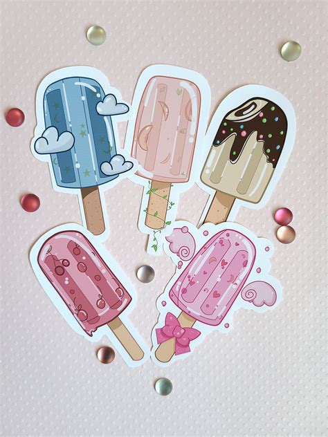 Cute Popsicle Stickers Kawaii Popsicle Stickers Fruit Etsy Sticker