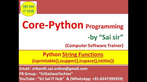 Python String Functions Python String Isprintable Isupper Isspace Istitle Functions