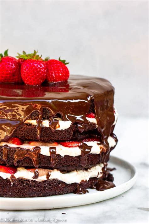 Strawberries And Cream Chocolate Cake Confessions Of A Baking Queen