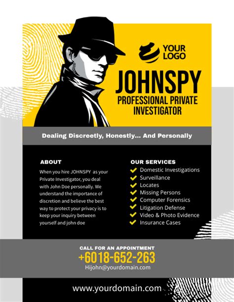 Professional Private Investigator Template Postermywall