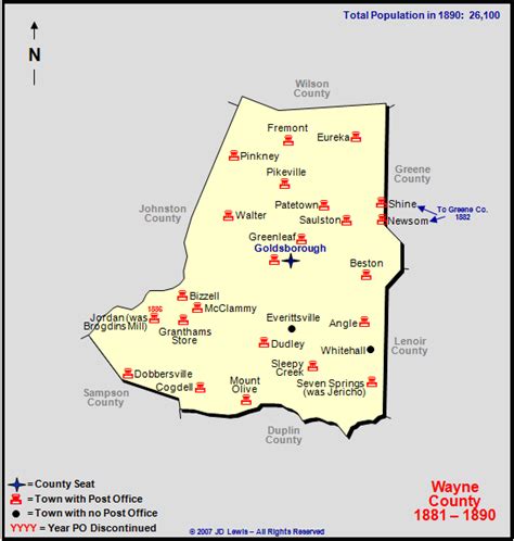 Wayne County, NC - 1881 to 1890