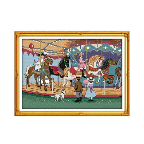 Swing 2 Cross Stitch Kit Aida 14ct 11ct Count Printed Canvas Stitches