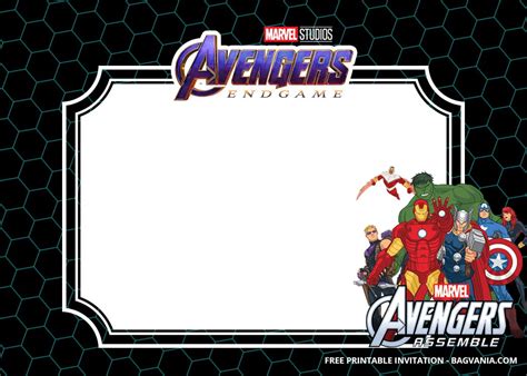 FREE Printable Avengers Endgame Birthday Invitation Templates - Drevio ...