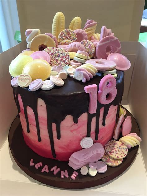 Pink Sweetie Drip Cake Sweetie Cake 40th Birthday Cakes Drip Cakes