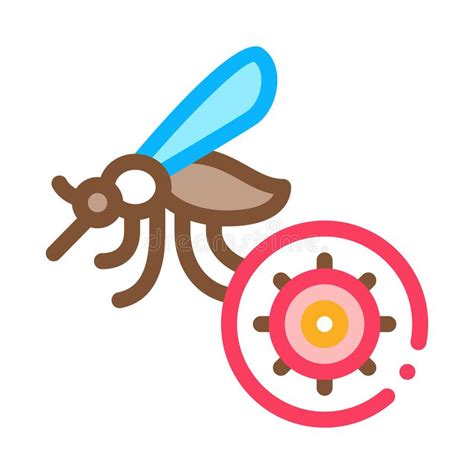 Ilustración De Glifos De Iconos De Los Mosquitos De La Malaria